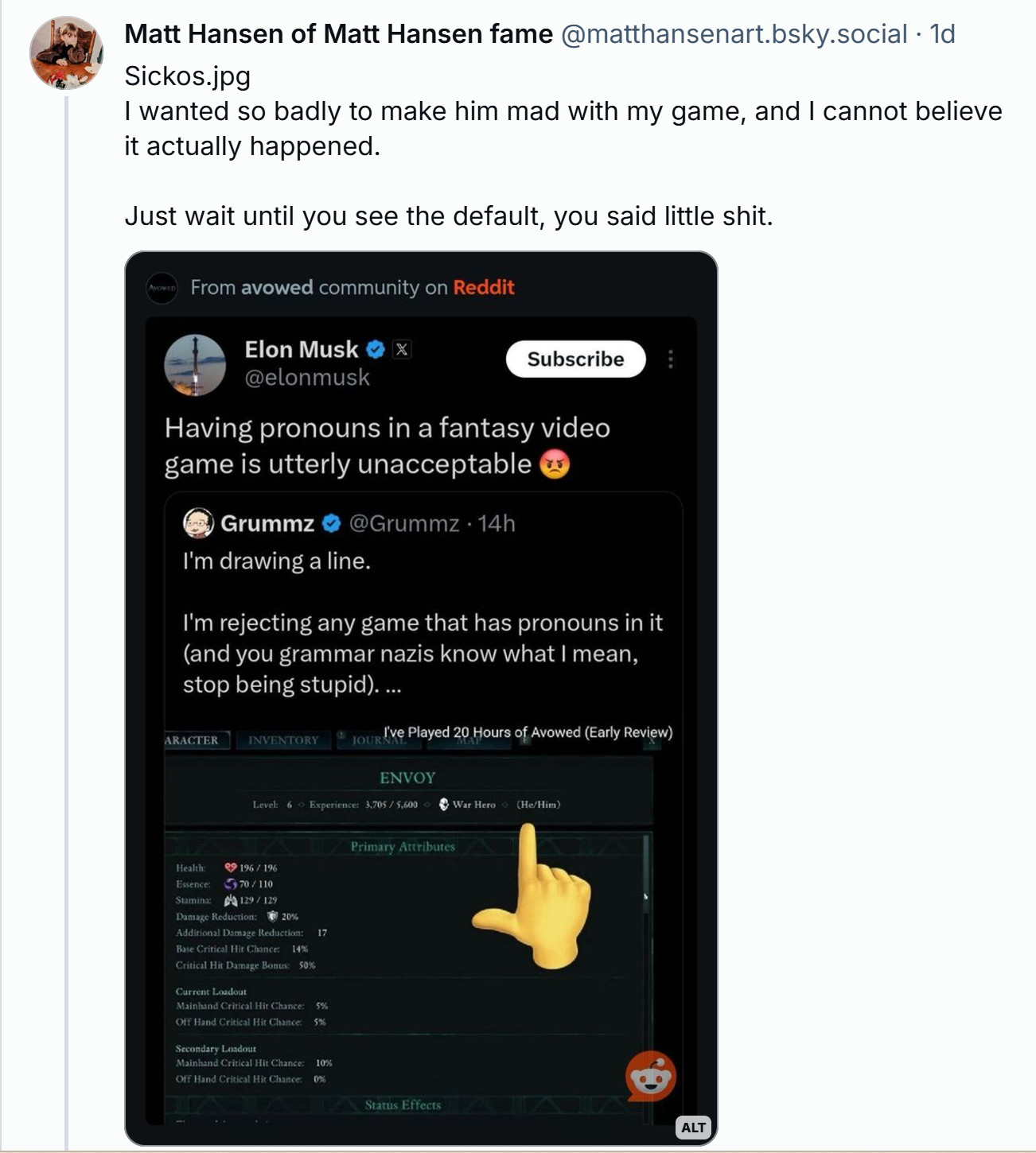 《宣誓》加入代词引批评 美术总监骂玩家是“性变态”__《宣誓》加入代词引批评 美术总监骂玩家是“性变态”