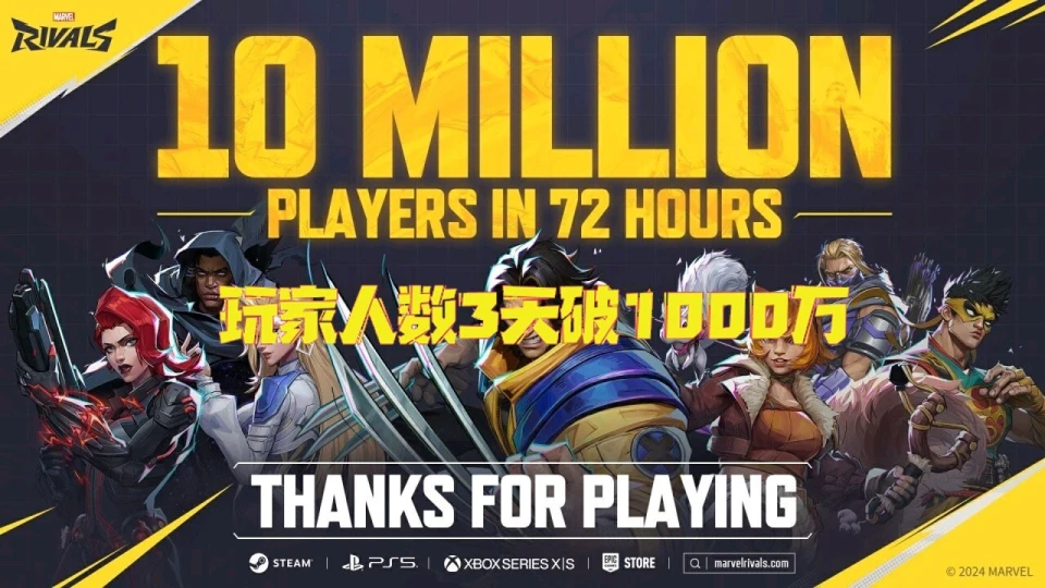 _《漫威争锋》3天玩家人数破1000万，这游戏好玩吗？_《漫威争锋》3天玩家人数破1000万，这游戏好玩吗？