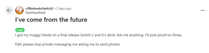 Switch 2真机现身？神秘用户圣诞节揭秘，网友炸锅