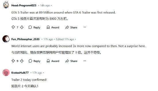 _《GTA6》预告播放量破2.3亿!是《三男一狗》两倍多!_《GTA6》预告播放量破2.3亿!是《三男一狗》两倍多!