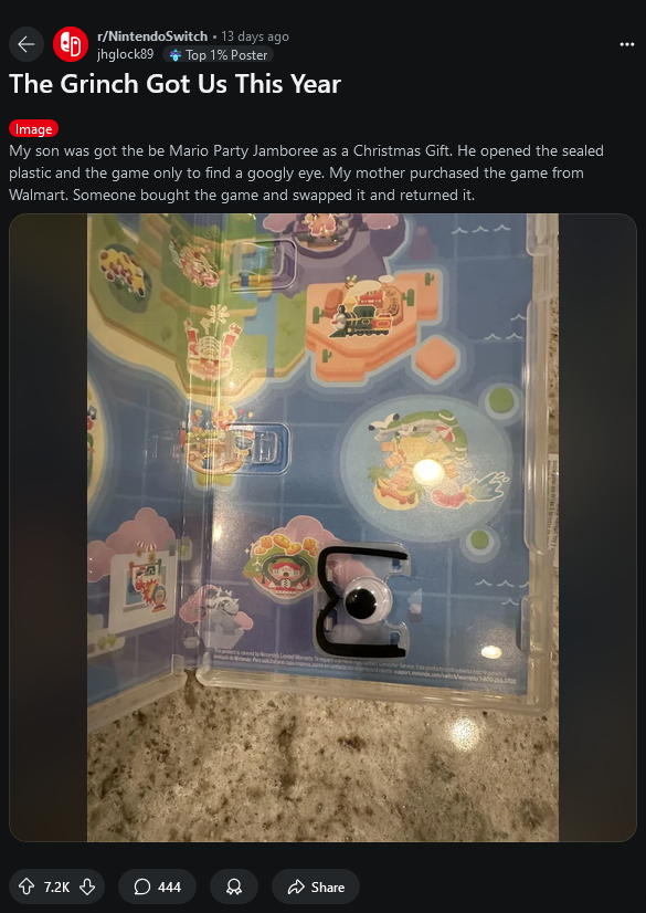 玩家原装未拆封Switch卡带被调包 “真凶”不明__玩家原装未拆封Switch卡带被调包 “真凶”不明