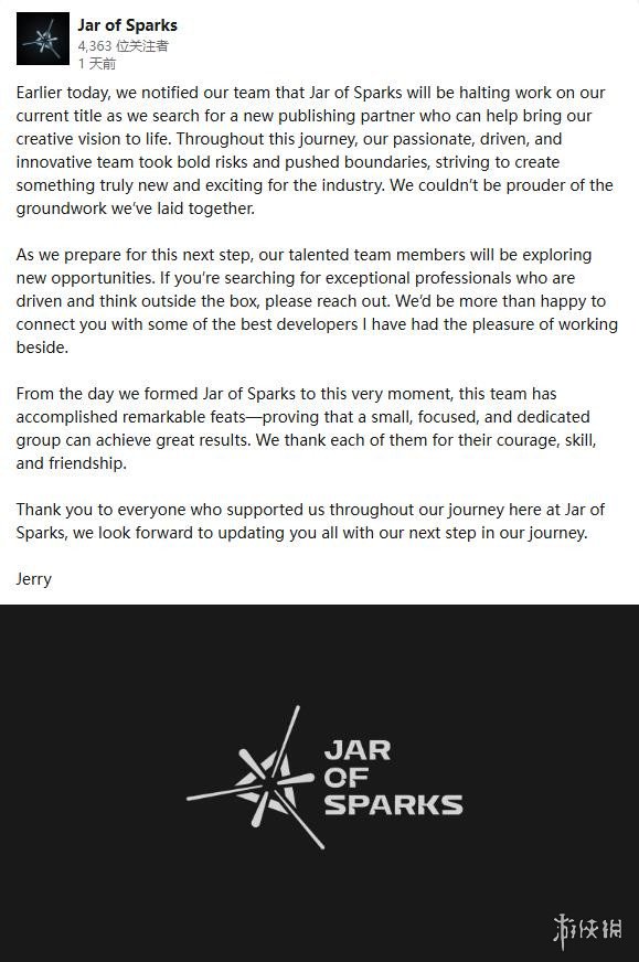 网易西雅图工作室Jar of Sparks暂停工作 未来不明朗__网易西雅图工作室Jar of Sparks暂停工作 未来不明朗