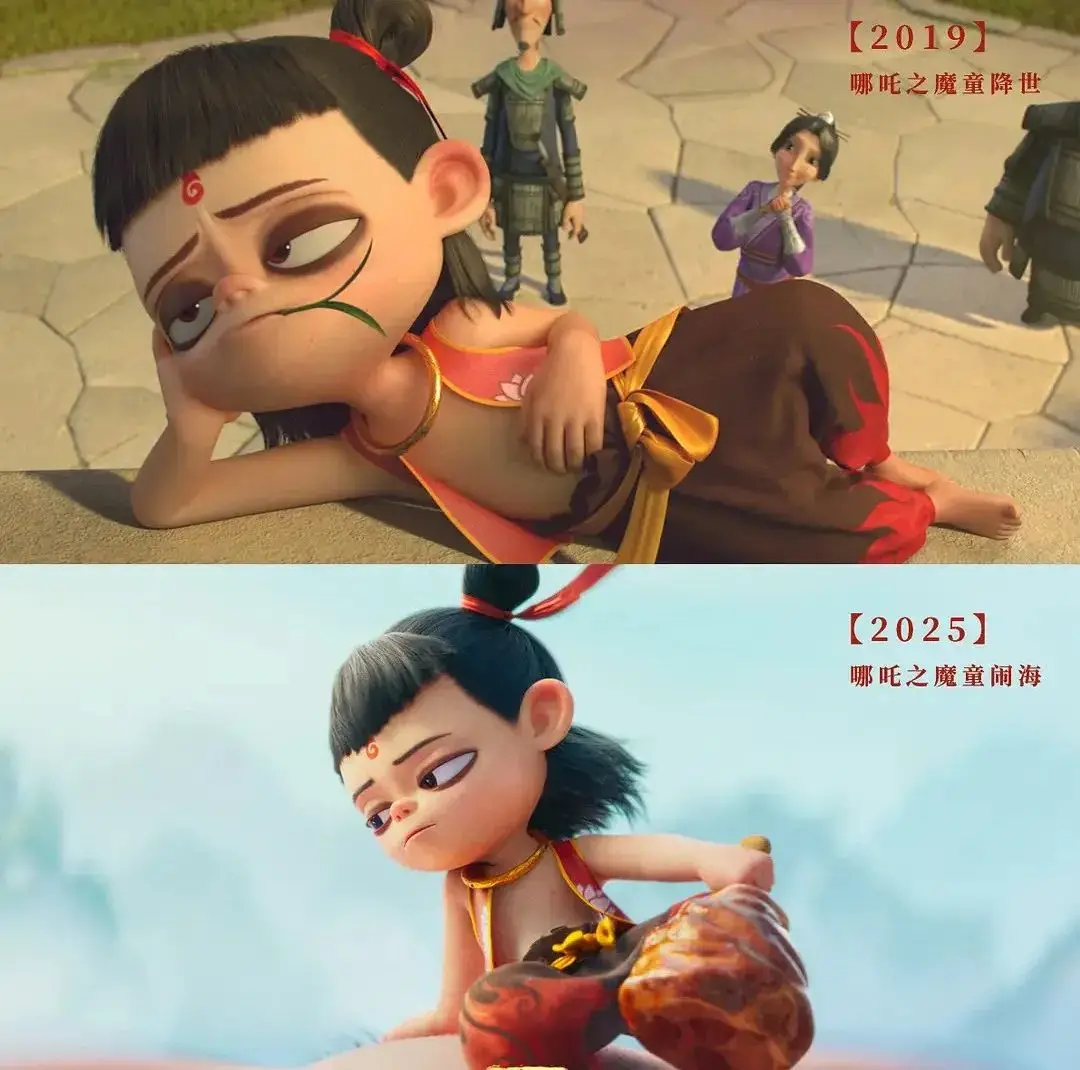 哪吒闹海墙绘_闹海哪吒动画片_