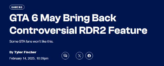GTA 6将重现荒野大镖客2的争议性功能？玩家狂热猜测背后隐藏的秘密