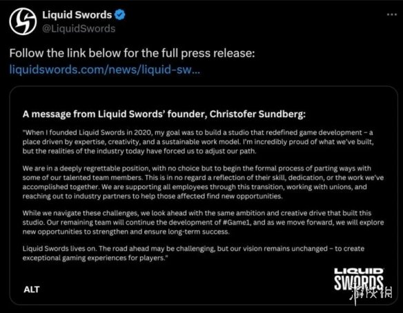 Liquid Swords工作室为何突然裁员？正当防卫创始人新创公司面临重大挑战