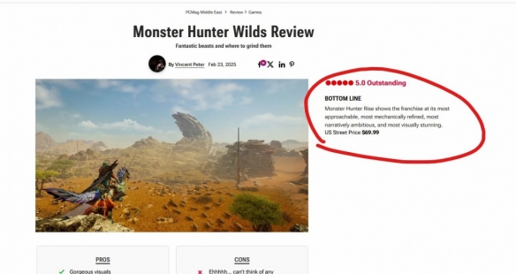 _《怪猎：荒野》首个媒体评分泄露：PS5获满分好评！_《怪猎：荒野》首个媒体评分泄露：PS5获满分好评！