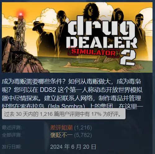 犯罪游戏间的“抢地盘”，《毒贩模拟器》发行商指责《Schedule I》侵权后被差评爆破_犯罪游戏间的“抢地盘”，《毒贩模拟器》发行商指责《Schedule I》侵权后被差评爆破_