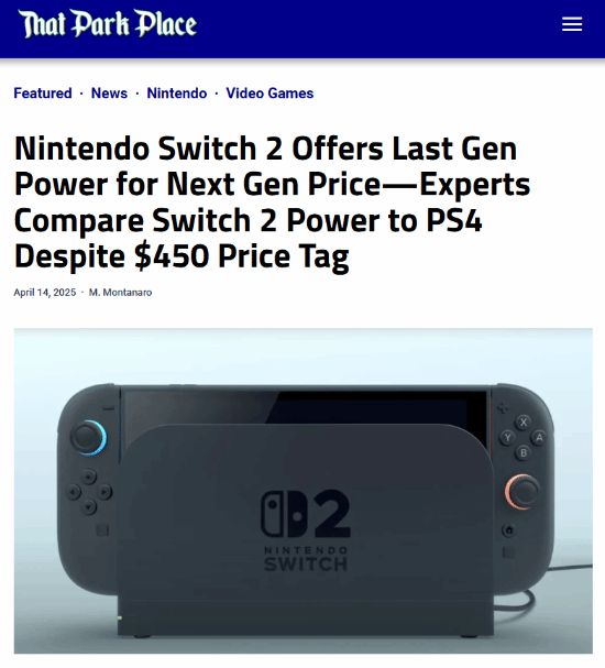 任天堂Switch 2以次世代价格提供上世代性能，玩家还买账吗？