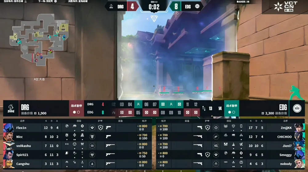 _VCTCN：康康经典冥驹前压锁定胜局，EDG 2-1淘汰DRG挺进四强_VCTCN：康康经典冥驹前压锁定胜局，EDG 2-1淘汰DRG挺进四强