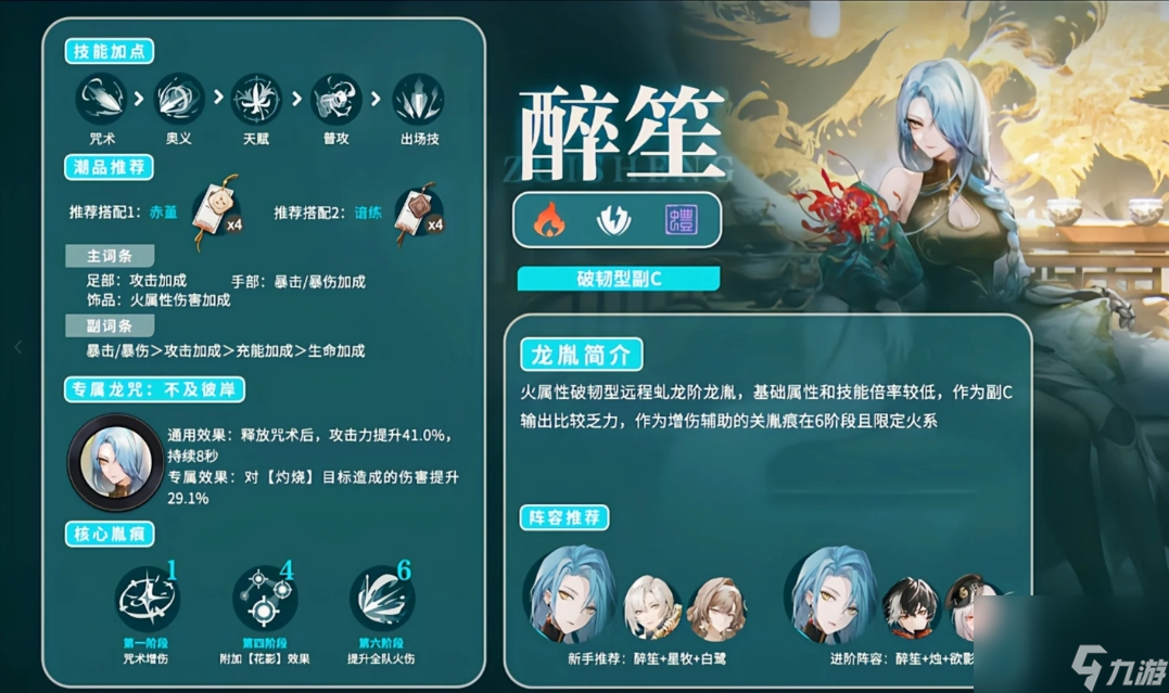 归龙潮醉笙怎么培养和配队__归龙潮醉笙怎么培养和配队