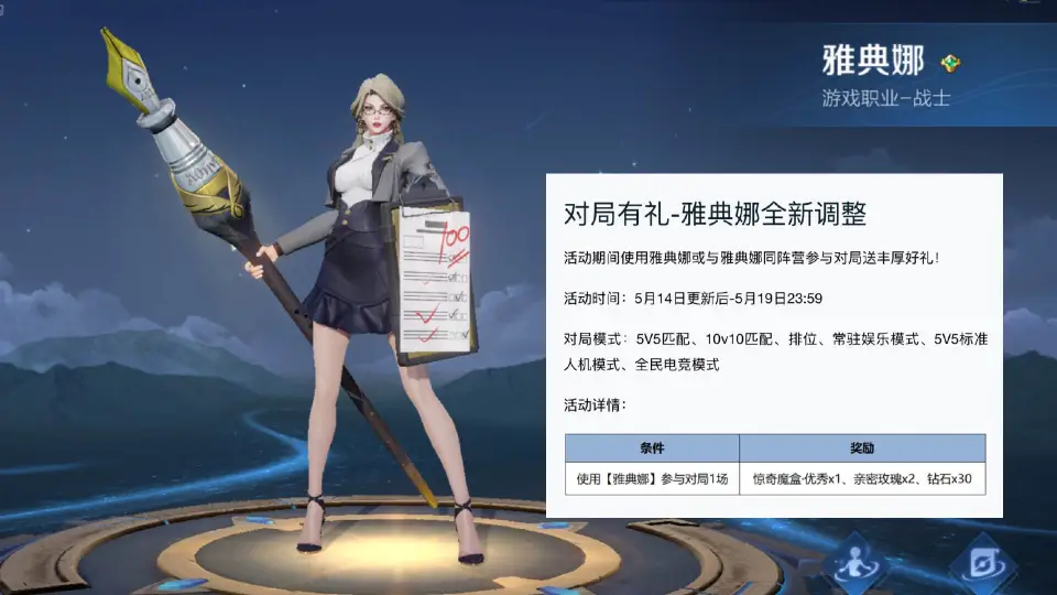 14号王者荣耀更新！雅典娜大幅改动，新皮肤要来了？