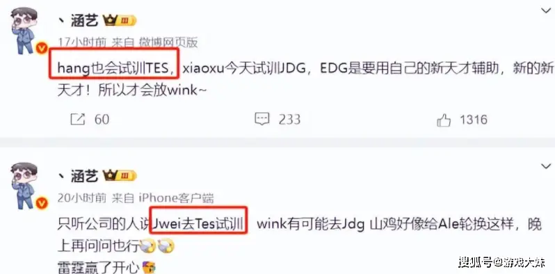 TES被爆料将有人员变动，辅助刘青松或将离队，两位选手已入队试训__TES被爆料将有人员变动，辅助刘青松或将离队，两位选手已入队试训